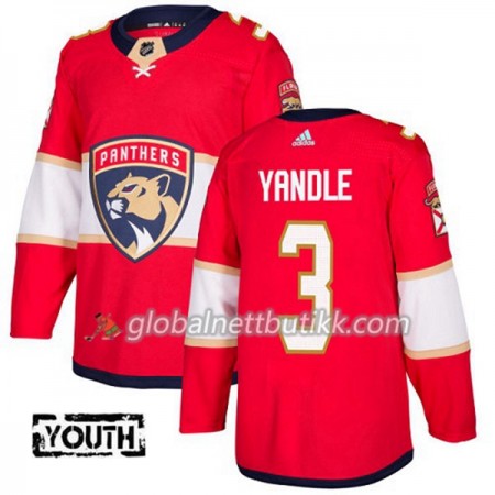 Florida Panthers Hockeydrakt Keith Yandle 3 2017-2018 Rød Adidas Authentic - Barn